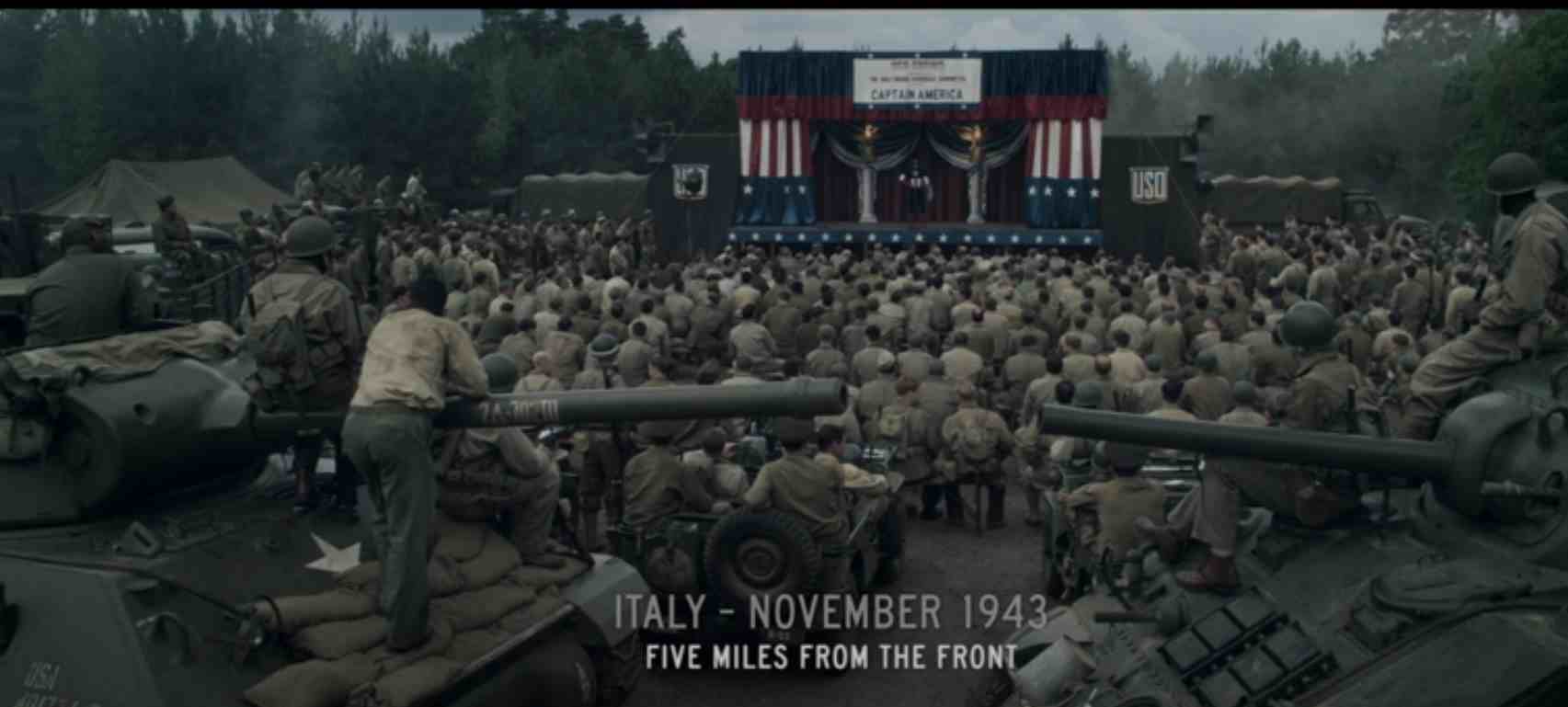 An assembly of soldiers in Italy, on November 1943. They're five miles from the front.